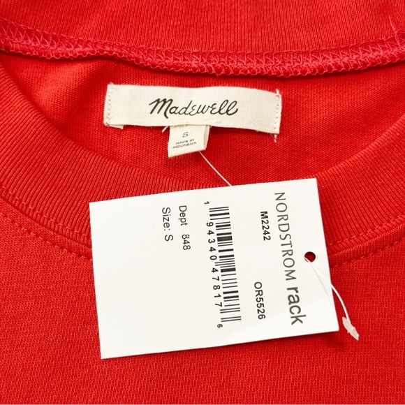 Madewell Tee Dress Orange Red NWT Small - Picture 4 of 10